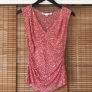 Diane von Furstenburg pink floral silk shell